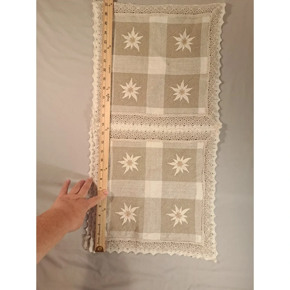Table Runner 54 In X 14 In Linen Ubelhor Made In Austria edelweiss Flowers Cabin